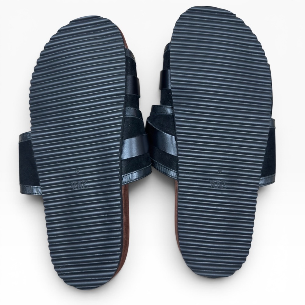 Zara Premium Leather Double Buckle Slide Sandals Women's US 9‎ EU 40 NWT $199 - Picture 4 of 7